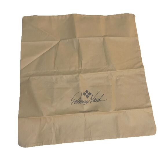 Patricia Nash Large Tan Drawstring Dust Shoe Pouch HandBag Storage (21”x22”) New - Picture 8 of 9